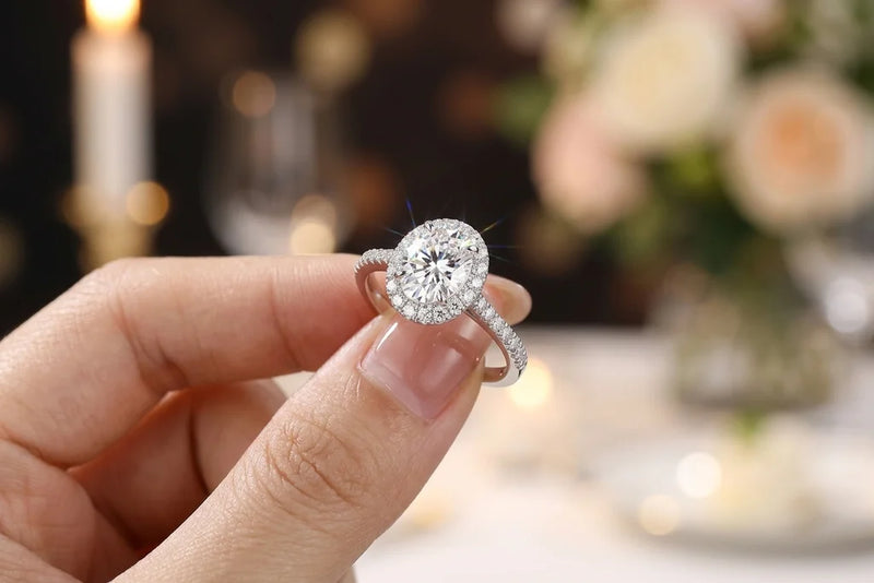 Celeste ring worn on hand